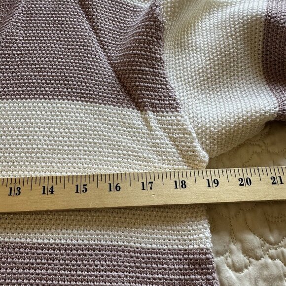 St. John Knit Sweater Pullover M Women's Pink White Stripe 3/4 Sleeve Wool Blend - Picture 10 of 11
